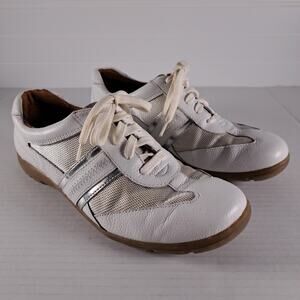 Naturalizer Anva Sneakers Womens 8 White Silver Leather / Mesh Athletic Shoes